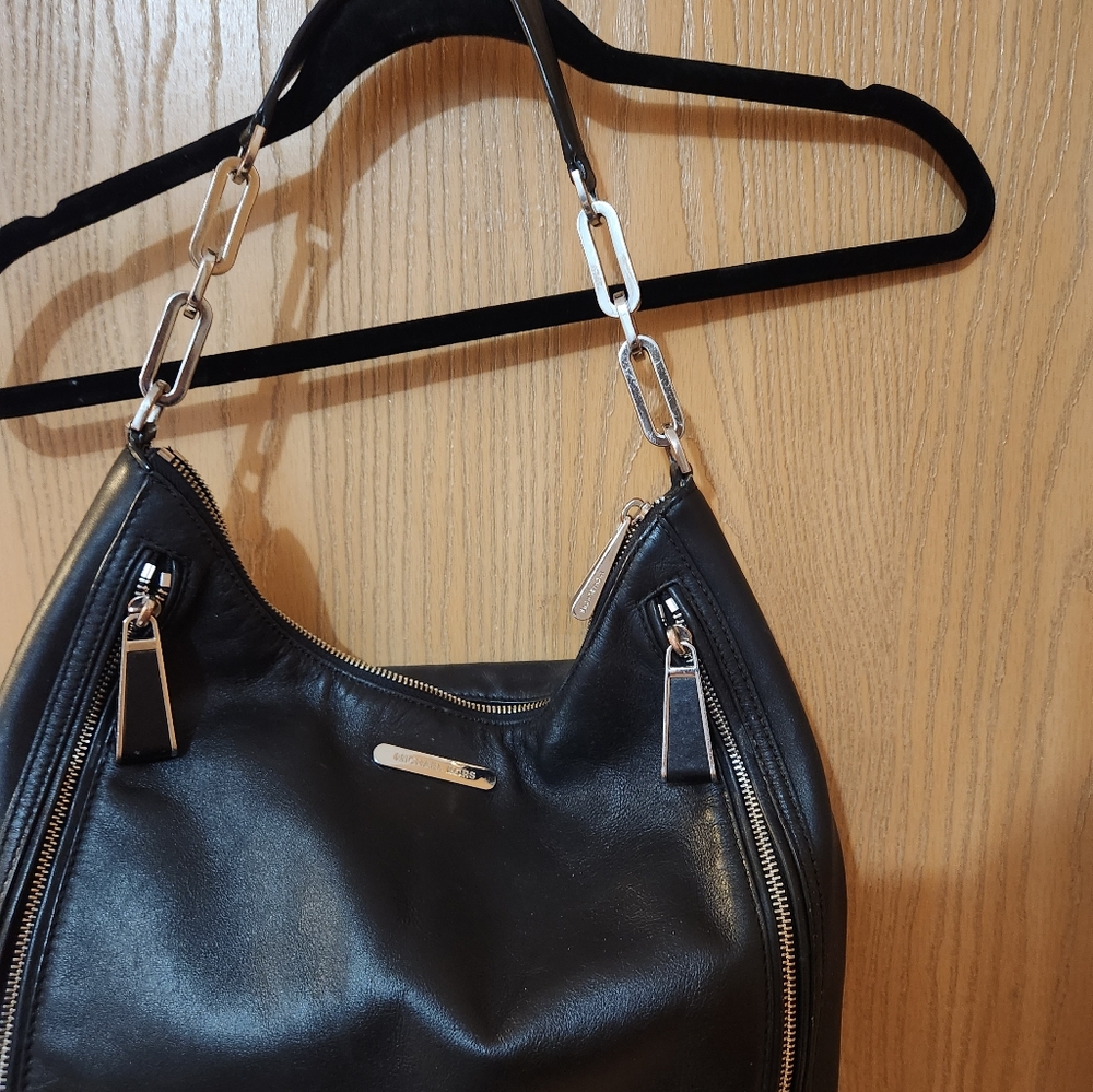 Michael Kors  large black leather Matilda bag.